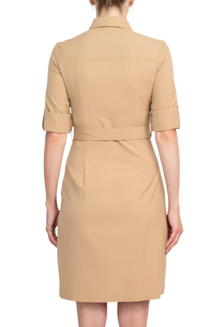 Cocktail Dresses Collared Short Fitted Cocktail Dress Toasty Sand
