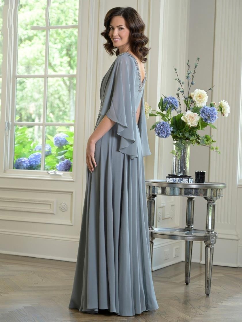Mother of the Bride Dresses Long Mother of the Bride A Line Formal Evening Gown Sage Gray