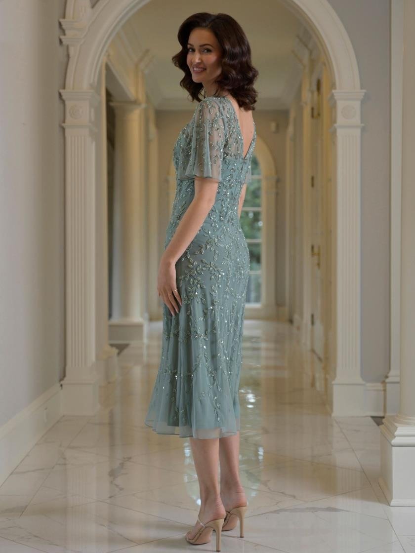 Mother of the Bride Dresses Mother of the Bride A Line Tea Length Dress Sage