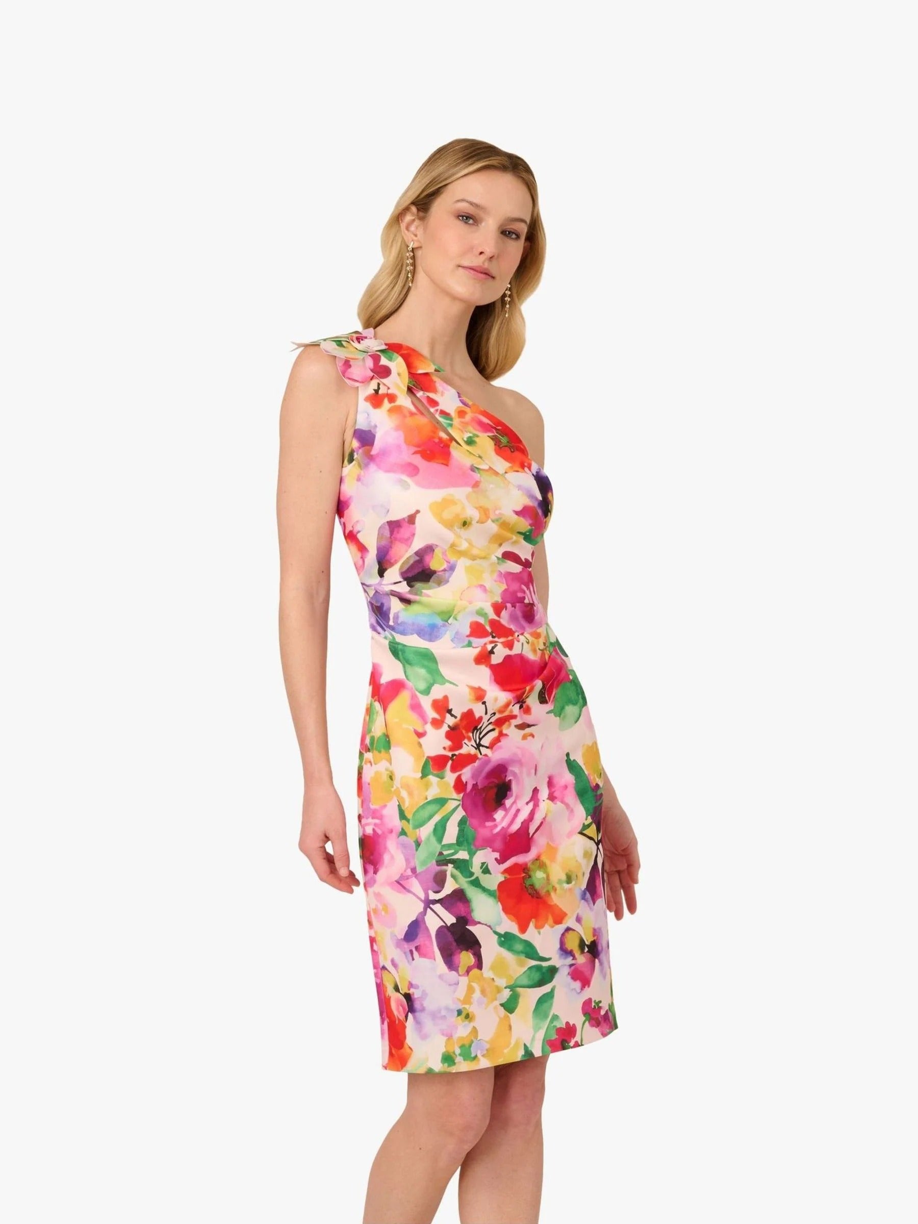 Adrianna Papell AP1D105829 Short Cocktail Floral Dress