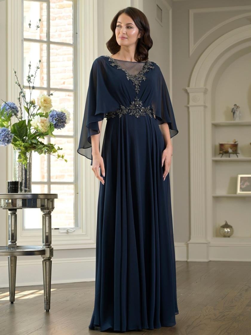 Mother of the Bride Dresses Long Mother of the Bride A Line Formal Evening Gown Navy