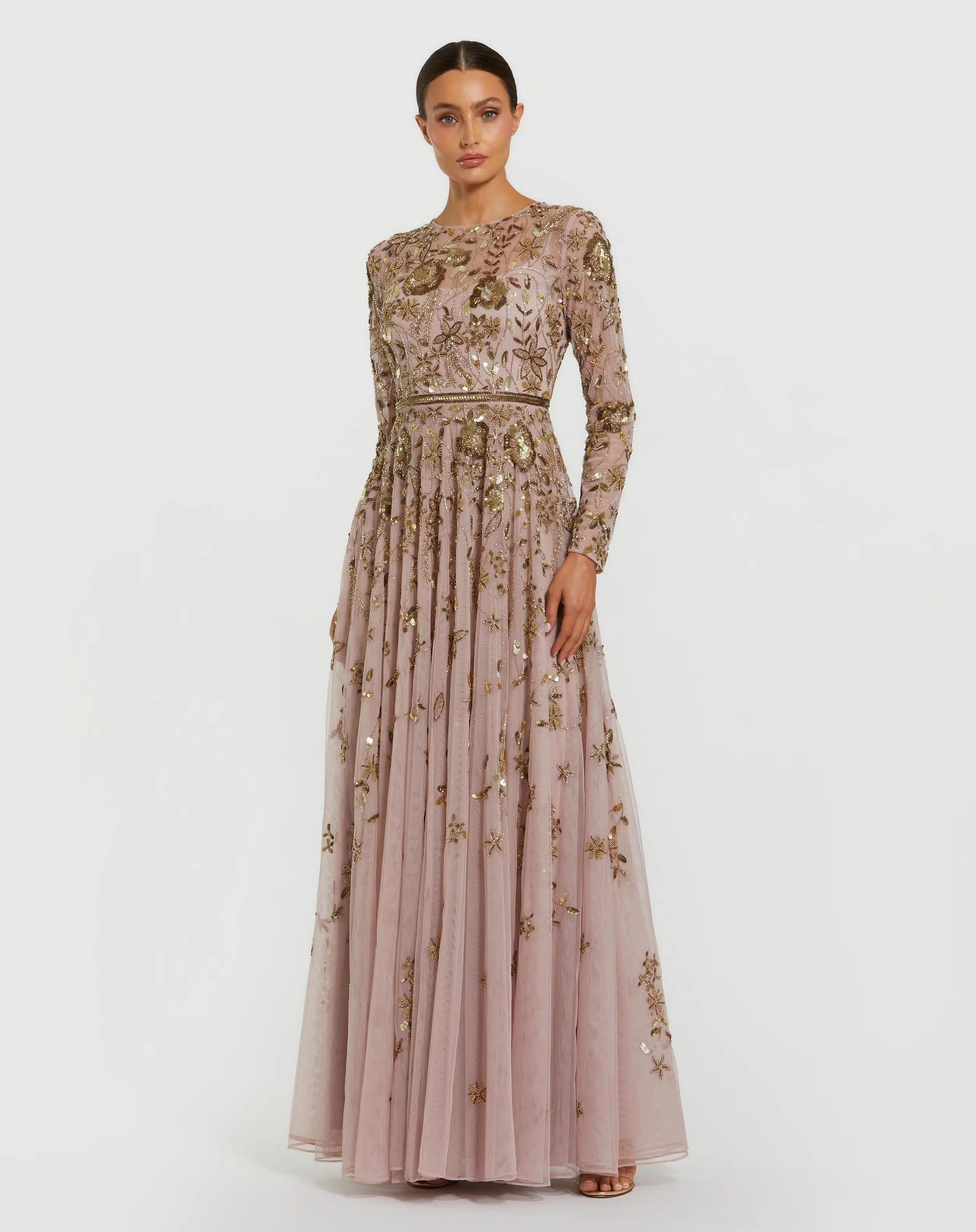 Mother of the Bride Dresses A Line Long Mother of the Bride Floral Dress Mocha Multi