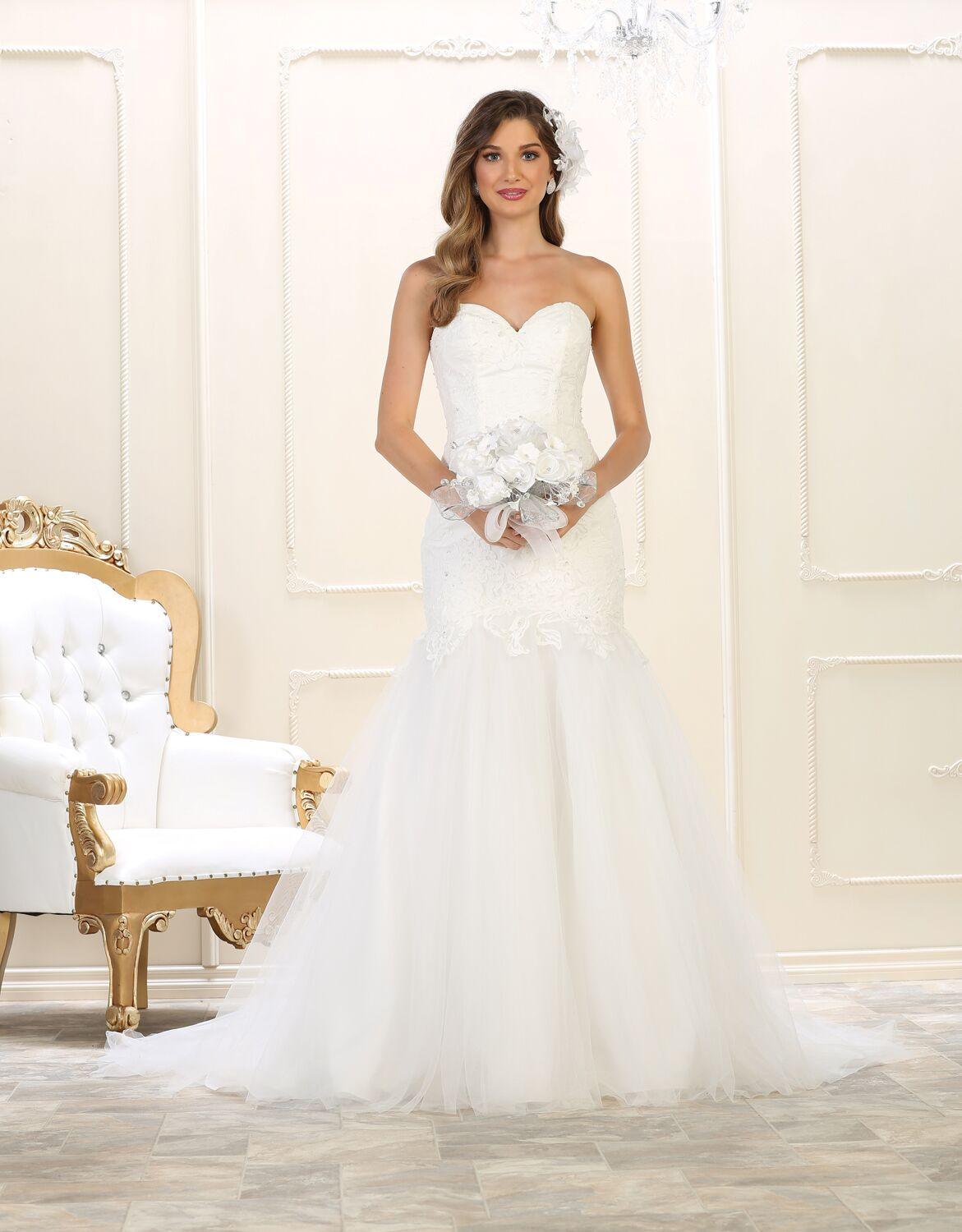 Ivory Wedding Dress Formal Bridal Gown - The Dress Outlet May Queen