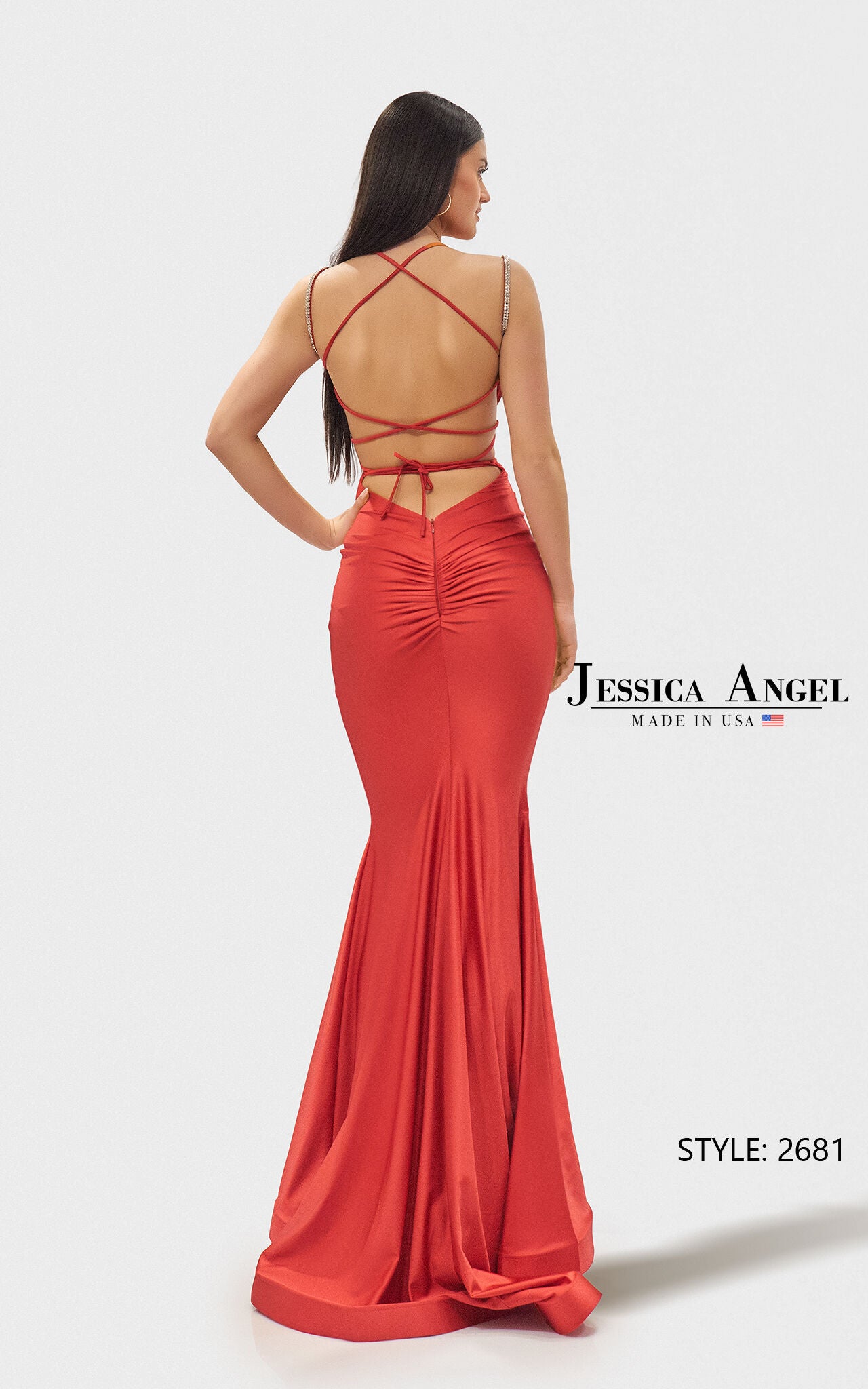 Prom Dresses Beaded Long Fitted Formal Prom Evening Dress Jessica Angel 2681 Coral