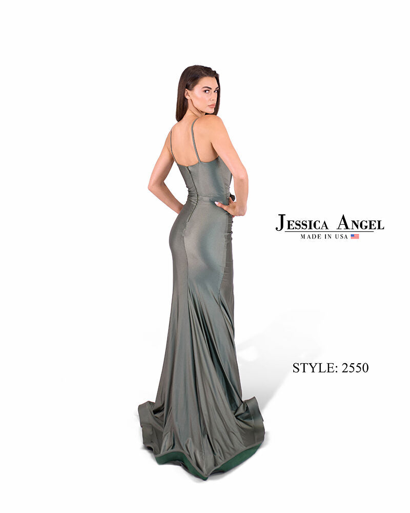 Prom Dresses Long Slit Mermaid Formal Evening Prom Dress Jessica Angel 2520 Charcoal