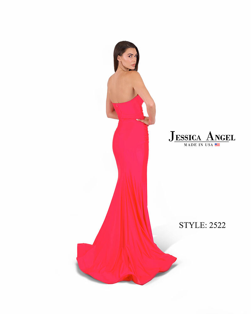 Prom Dresses Long Slit Formal Prom Dress Jessica Angel 2522 Coral