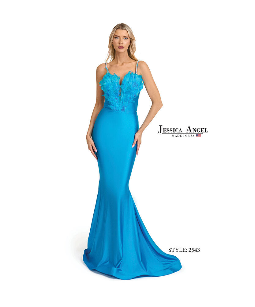 Prom Dresses Long Formal Mermaid Beaded Prom Dress Jessica Angel 2543 Turquoise