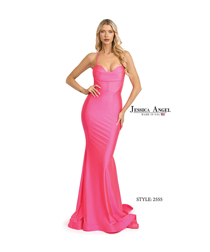 Prom Dresses Long Formal Prom Fitted Evening Dress Jessica Angel 2555 Lipstick