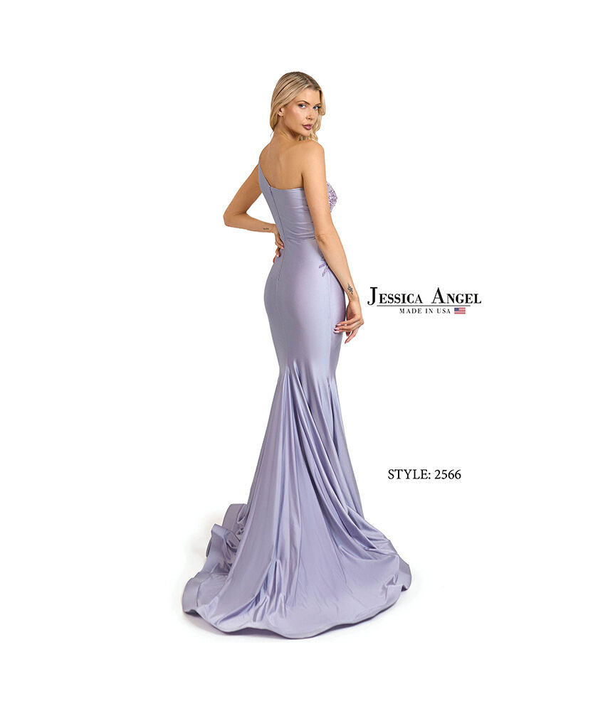 Prom Dresses Long Formal Floral Applique Mermaid Evening Prom Dress Jessica Angel 2566 Lavender Mist