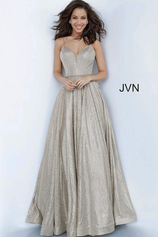 JVN By Jovani Prom Spaghetti Strap Ball Gown JVN02317 - The Dress Outlet Jovani