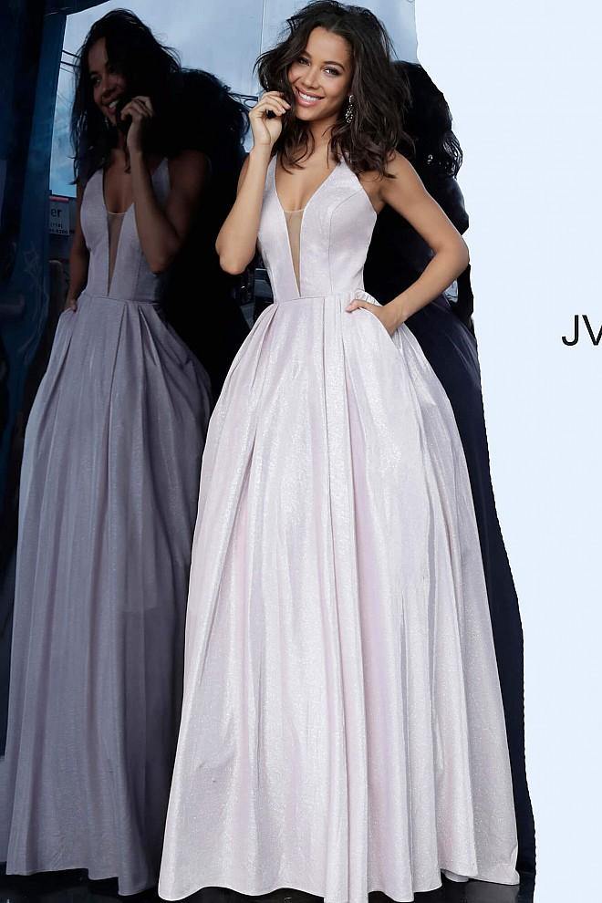 JVN By Jovani Long Prom Ball Gown JVN2172 Mauve - The Dress Outlet Jovani