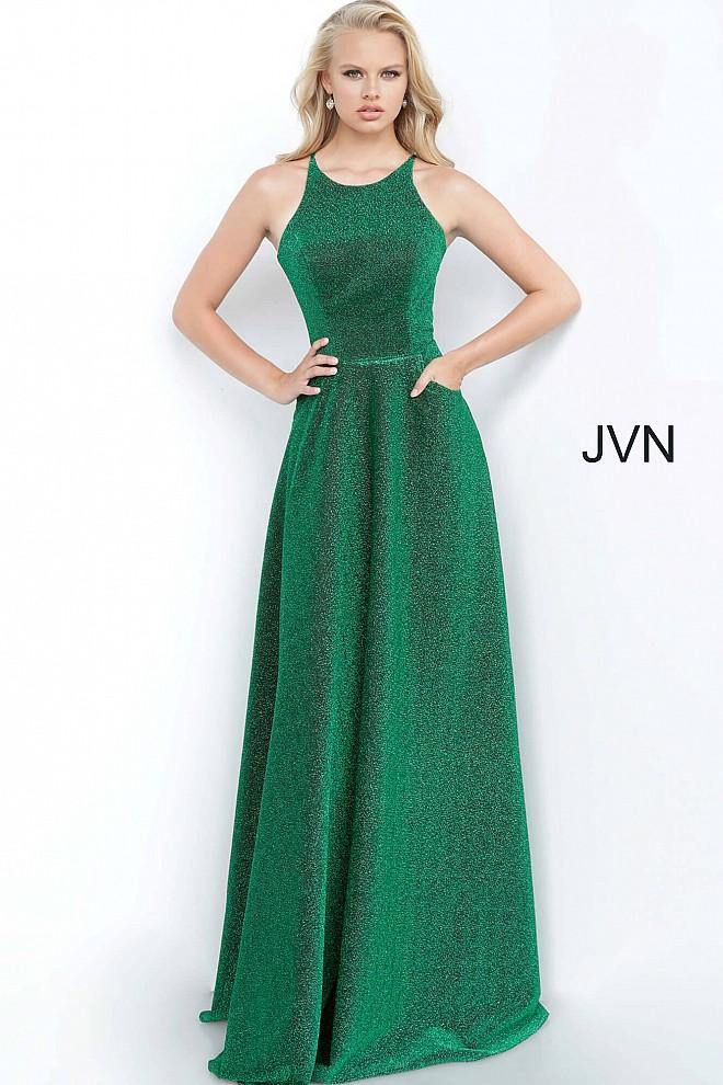 JVN By Jovani Long Prom Dress JVN2310 Emerald - The Dress Outlet Jovani