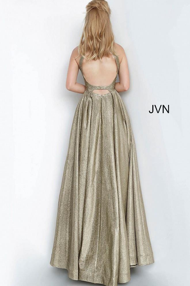 JVN By Jovani Long Ball Gown JVN2368 Bronze/Silver - The Dress Outlet Jovani