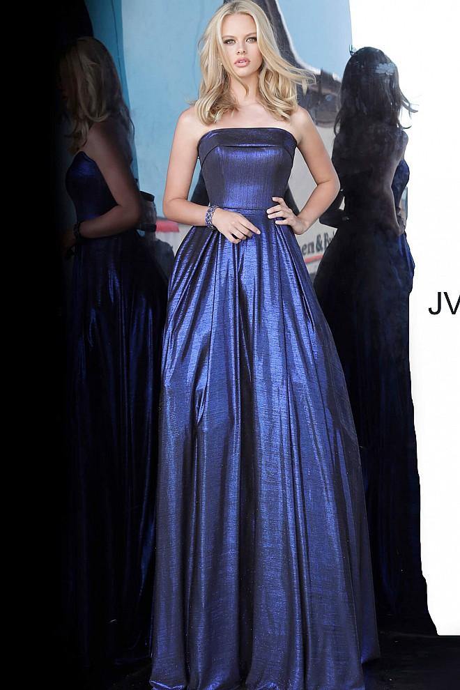 JVN By Jovani Long Prom Ball Gown JVN2392 Royal - The Dress Outlet Jovani