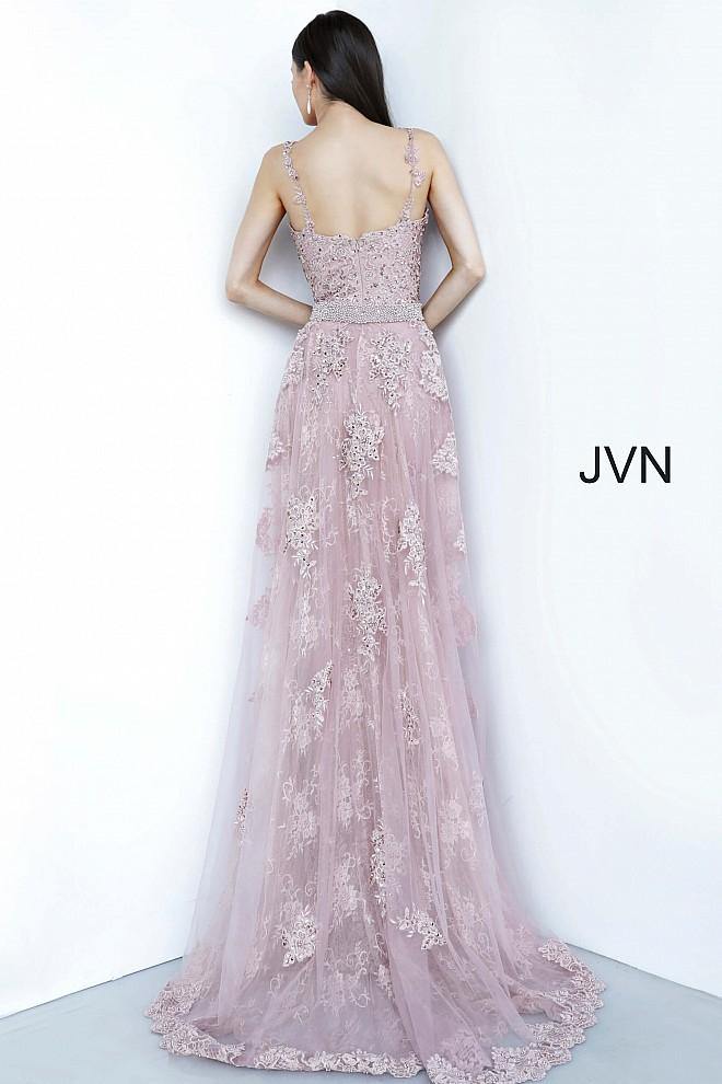 JVN by Jovani Prom Long Dress JVN2444 Dusty Rose - The Dress Outlet Jovani