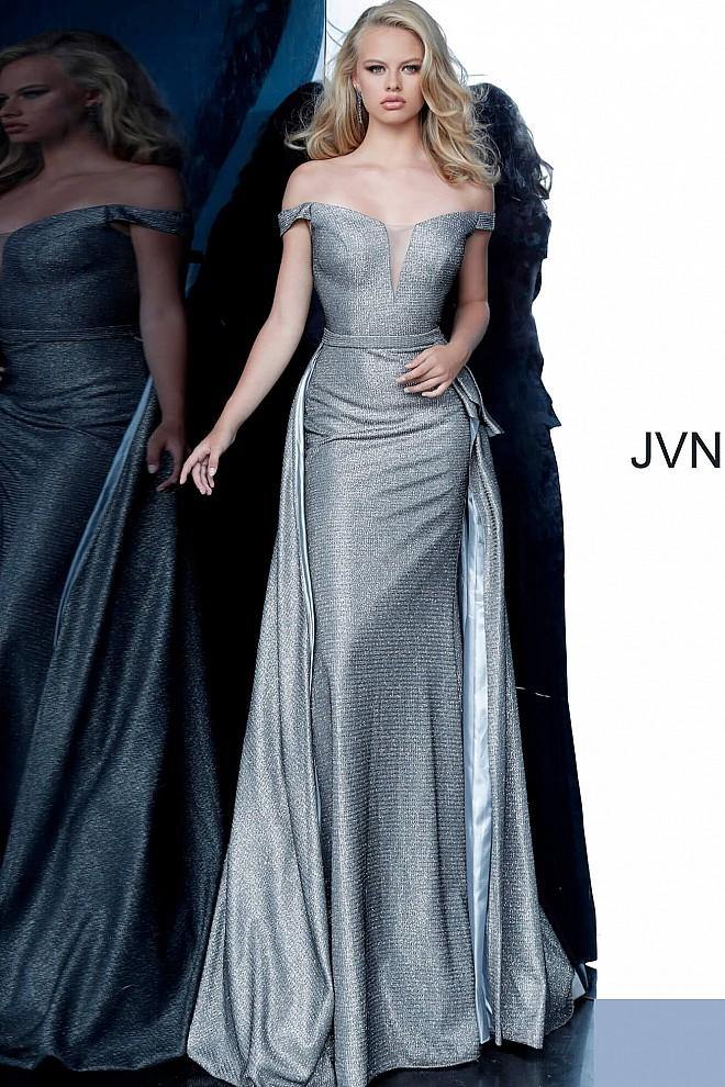 JVN By Jovani Off the Shoulder V Neck Prom Dress JVN2560 - The Dress Outlet Jovani