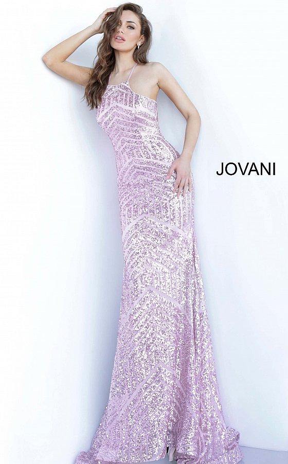 Pink Jovani 4132 Long Formal Halter Prom Gown for $310.99 – The Dress ...