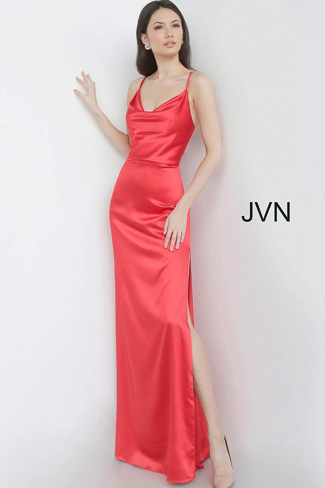 JVN By Jovani Long Sexy Prom Dress JVN4390 Red - The Dress Outlet Jovani