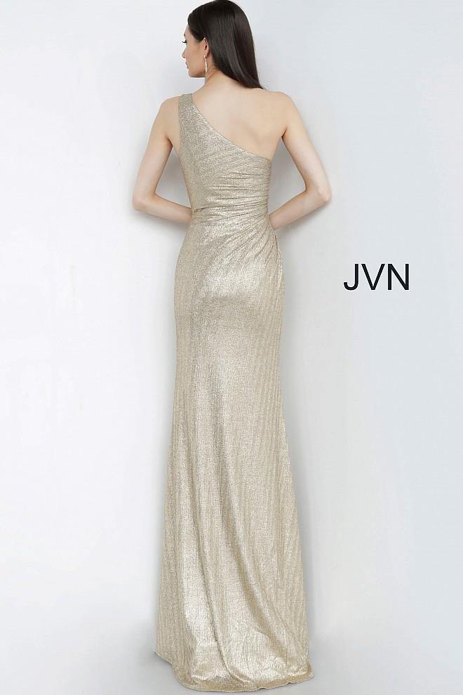 JVN By Jovani Long Formal One Shoulder Prom Gown JVN4734 - The Dress Outlet Jovani