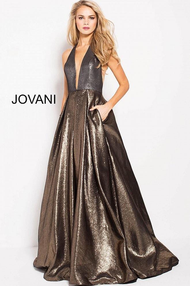 Jovani Long Metallic Prom Dress JVN57237 - The Dress Outlet