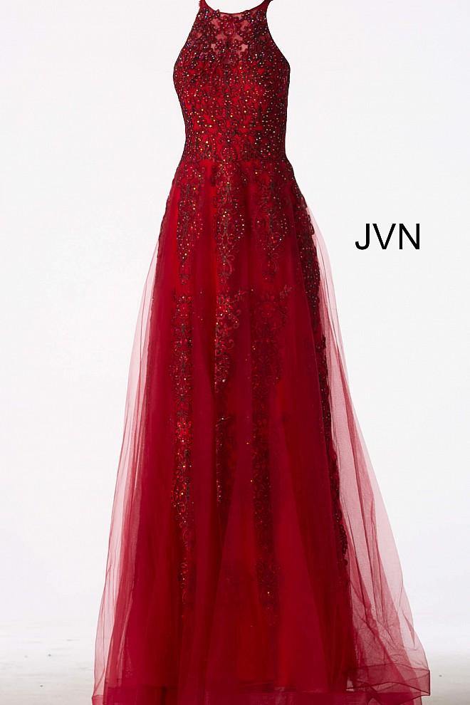 JVN By Jovani Long Formal A Line Prom Dress JVN64157 - The Dress Outlet Jovani