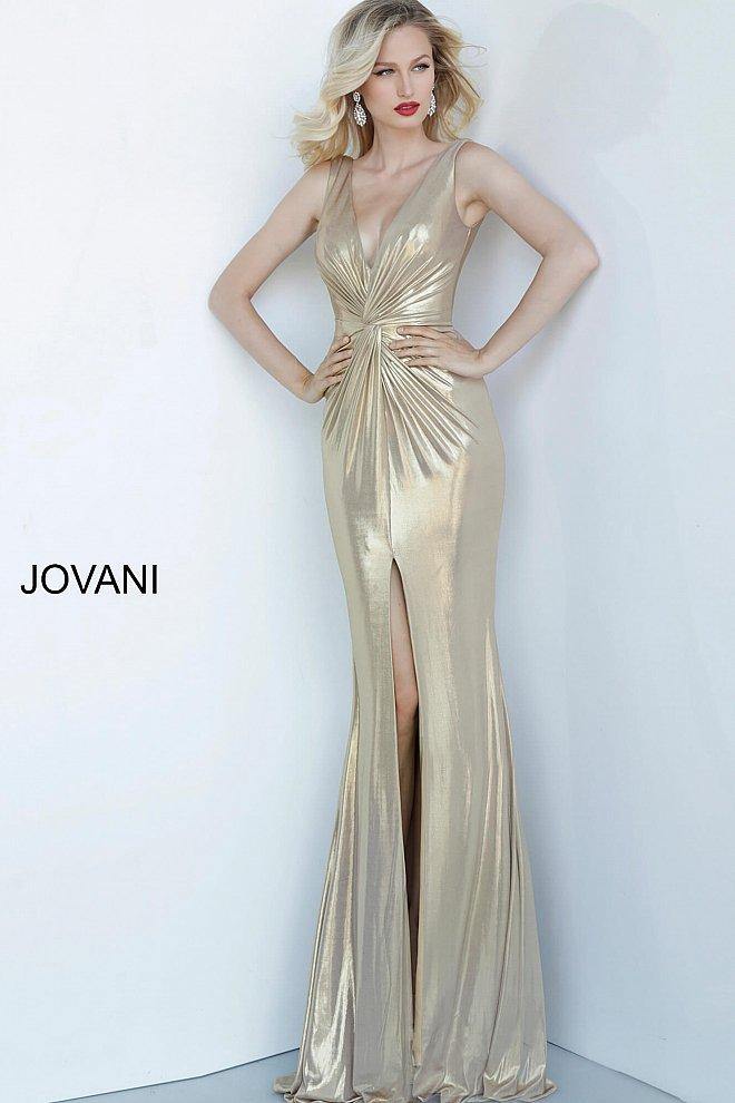JVN by Jovani Prom Long Formal Dress JVN67700 Gold - The Dress Outlet Jovani
