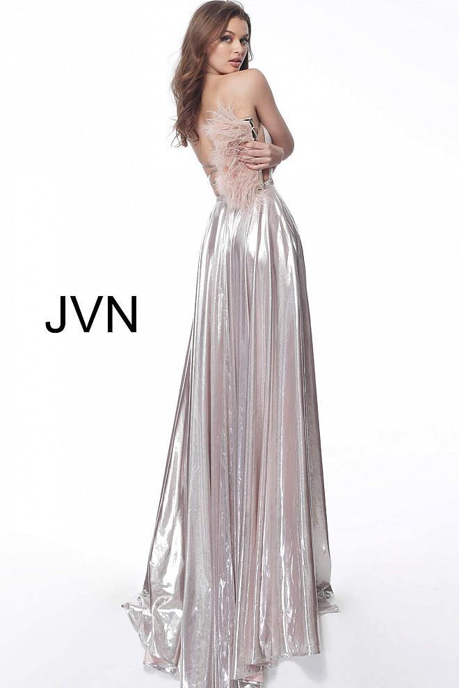 JVN By Jovani Long Halter Prom Dress JVN68195 Pink - The Dress Outlet Jovani