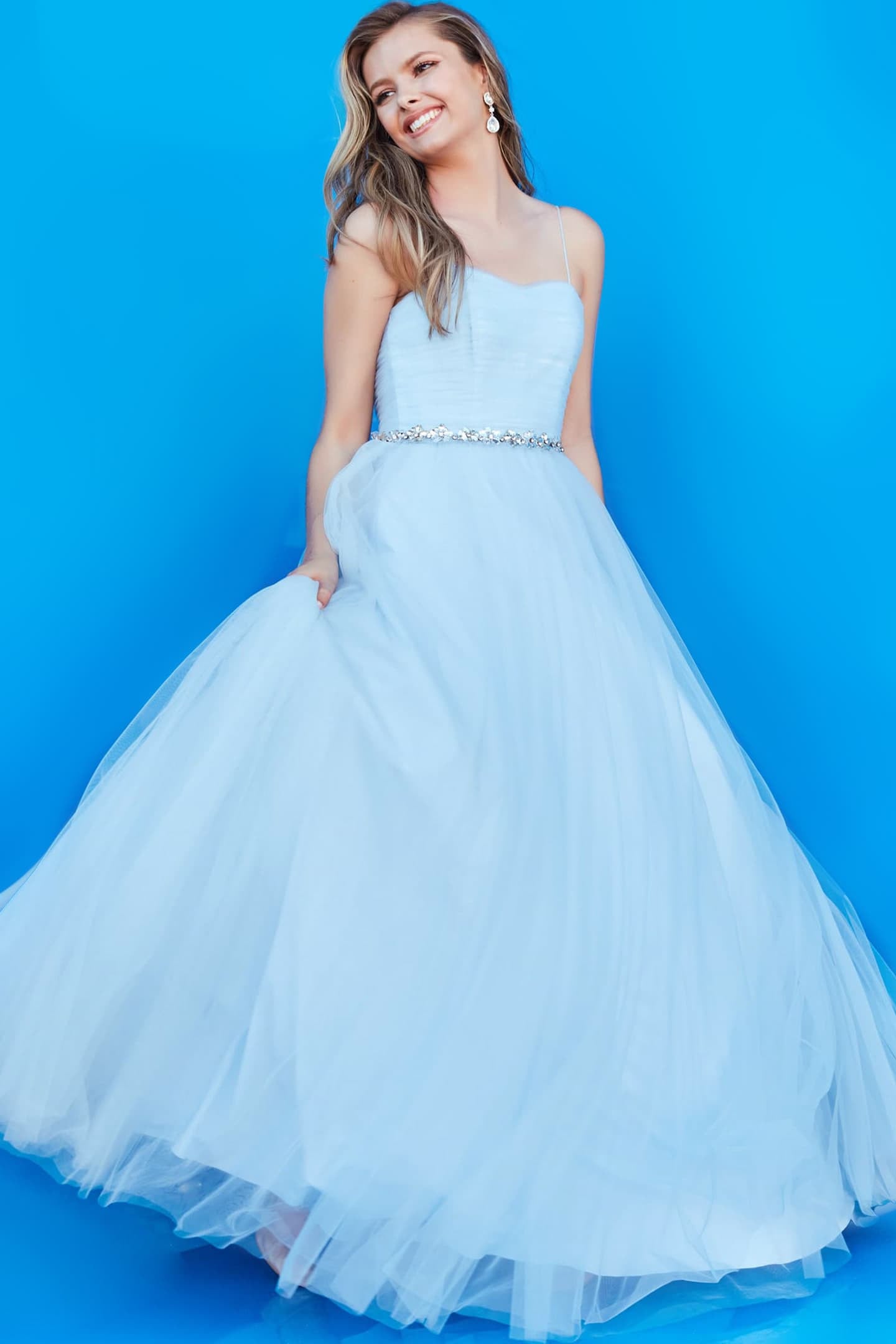 Sweetheart Floor-Length Tulle Prom Ball Gown Jovani K66712