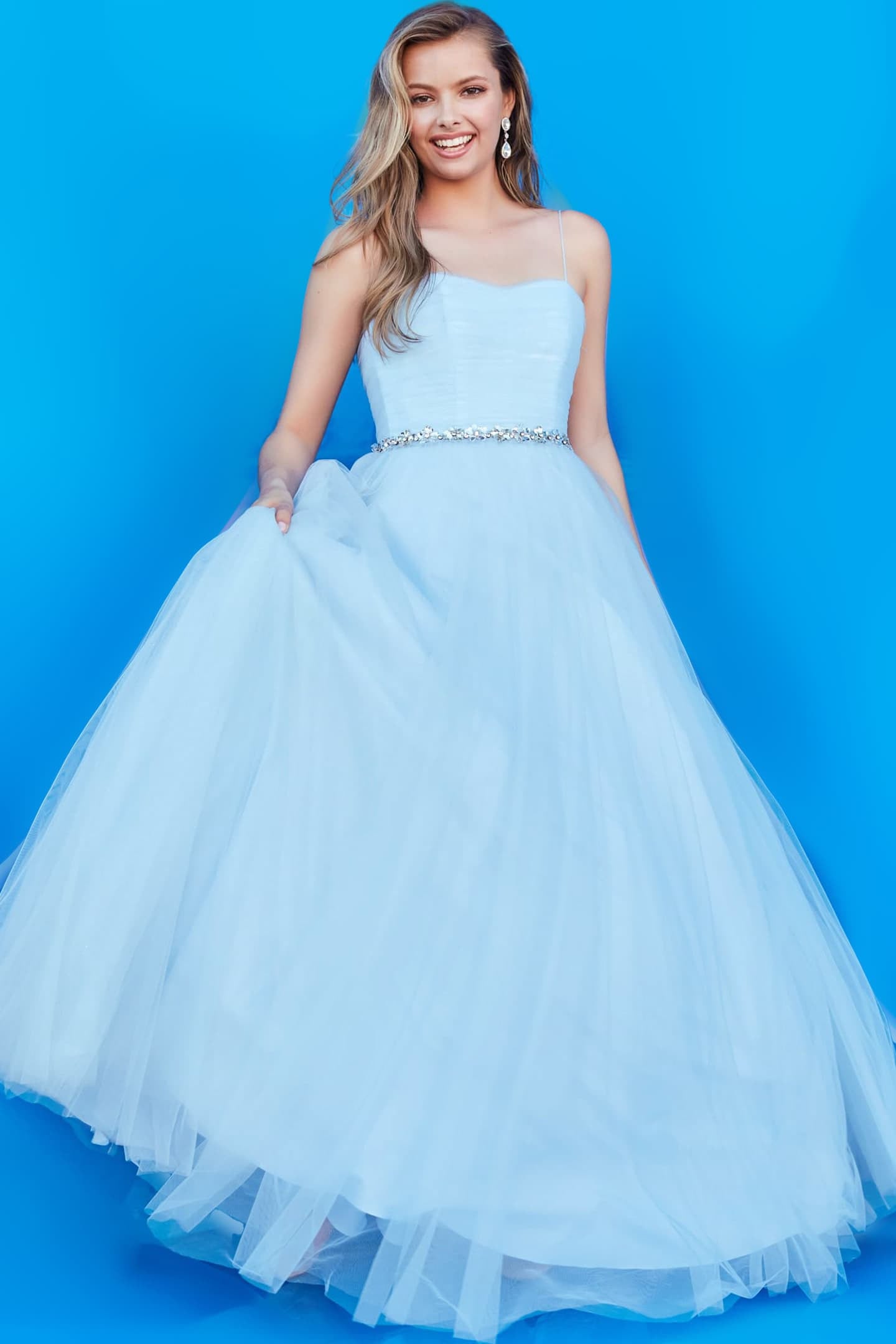 Sweetheart Floor-Length Tulle Prom Ball Gown Jovani K66712