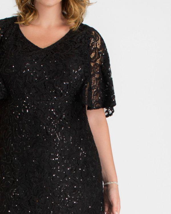 Kiyonna Celestial Cape Sleeve Gown - The Dress Outlet Kiyonna