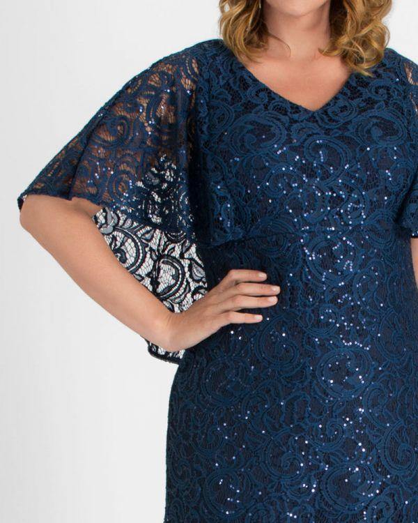 Kiyonna Celestial Cape Sleeve Gown - The Dress Outlet Kiyonna