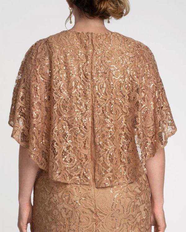 Kiyonna Celestial Cape Sleeve Gown - The Dress Outlet Kiyonna