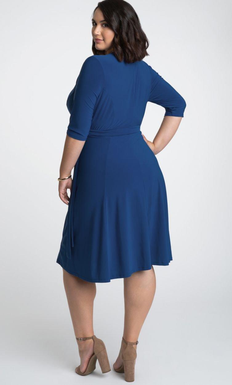 Kiyonna Essential Wrap Short Plus Size Dress - The Dress Outlet Kiyonna