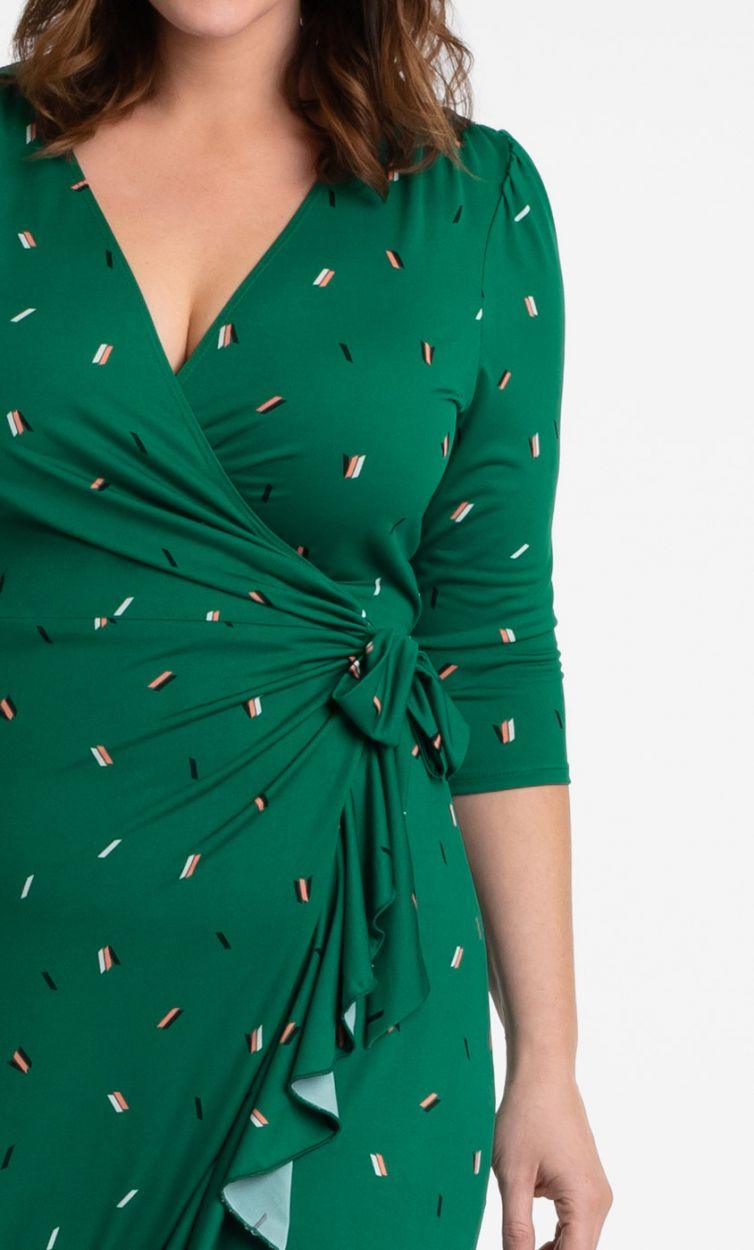 Kiyonna Flirty Flounce Wrap Dress - The Dress Outlet Kiyonna