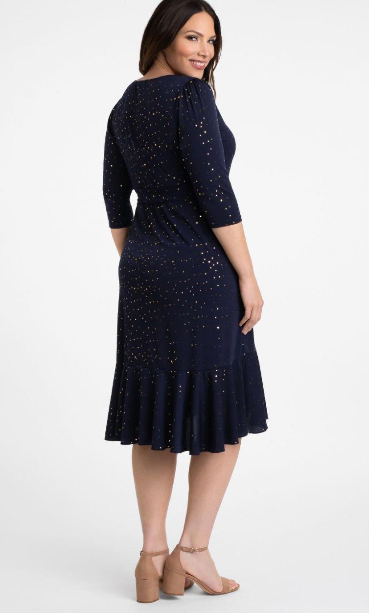 Kiyonna Flirty Flounce Wrap Dress - The Dress Outlet Kiyonna