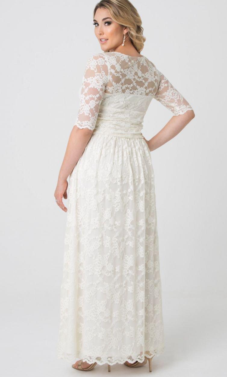 Kiyonna Long Lace Illusion Wedding Gown - The Dress Outlet Kiyonna