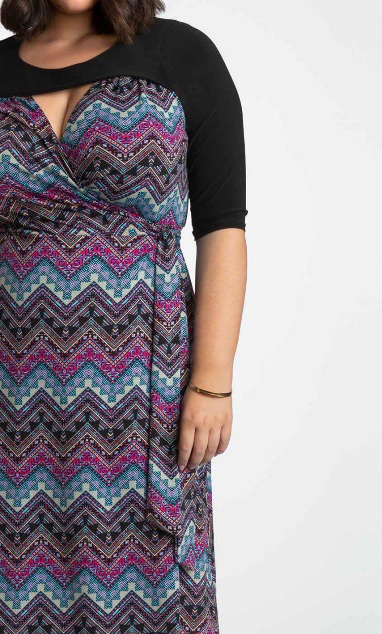 Kiyonna Plus Size Short Wrap Dress - The Dress Outlet Kiyonna