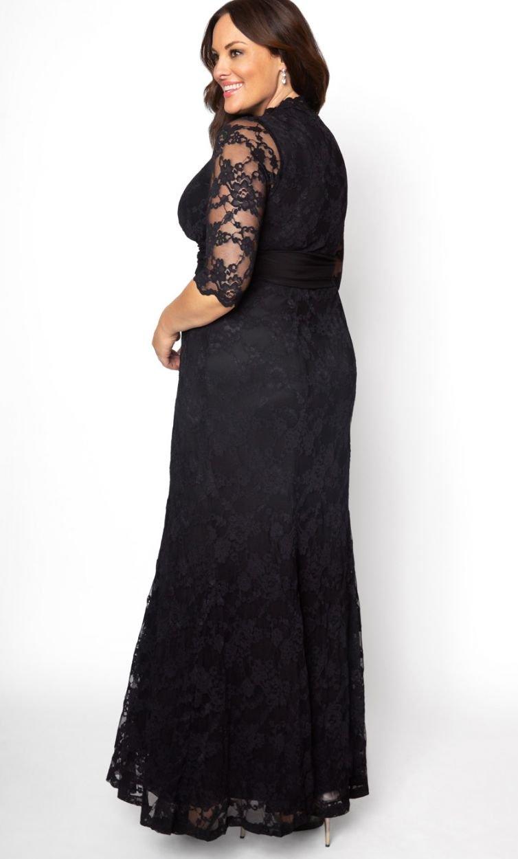 Kiyonna Screen Siren Lace Long Dress - The Dress Outlet Kiyonna