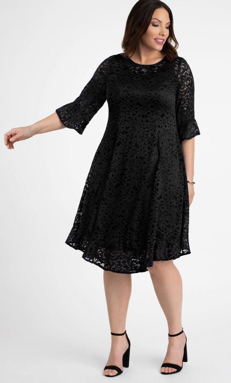 Kiyonna Short Lace Dress Formal Cocktail - The Dress Outlet Kiyonna