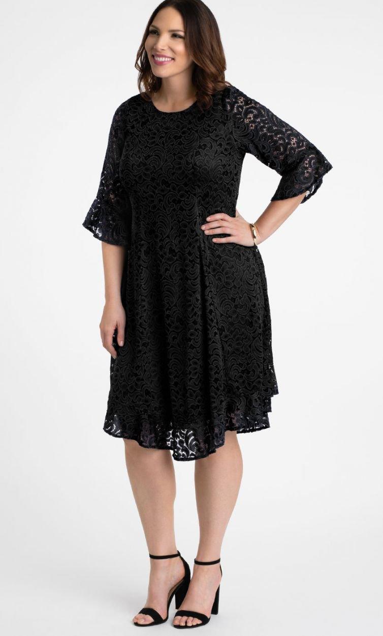 Kiyonna Short Lace Dress Formal Cocktail - The Dress Outlet Kiyonna