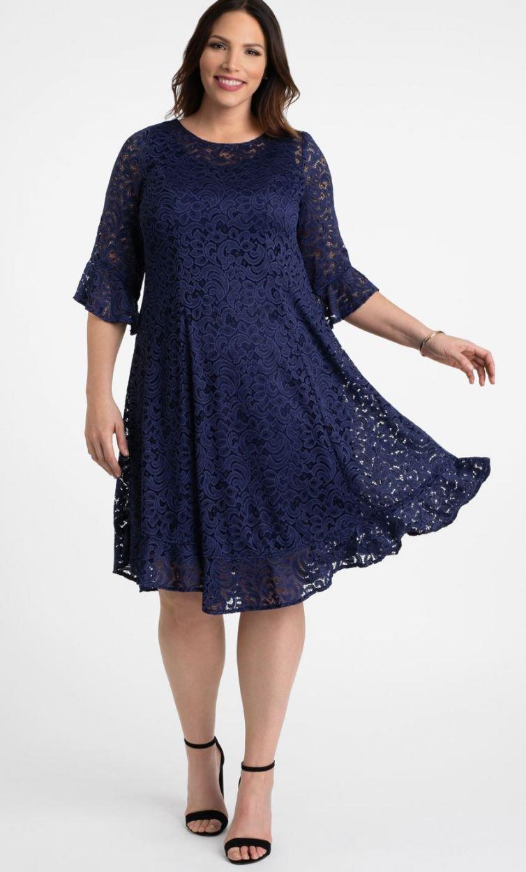 Kiyonna Short Lace Dress Formal Cocktail - The Dress Outlet Kiyonna