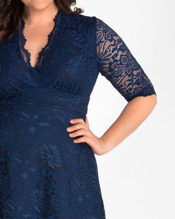 Kiyonna Short Lace Dress Long Sleeve - The Dress Outlet