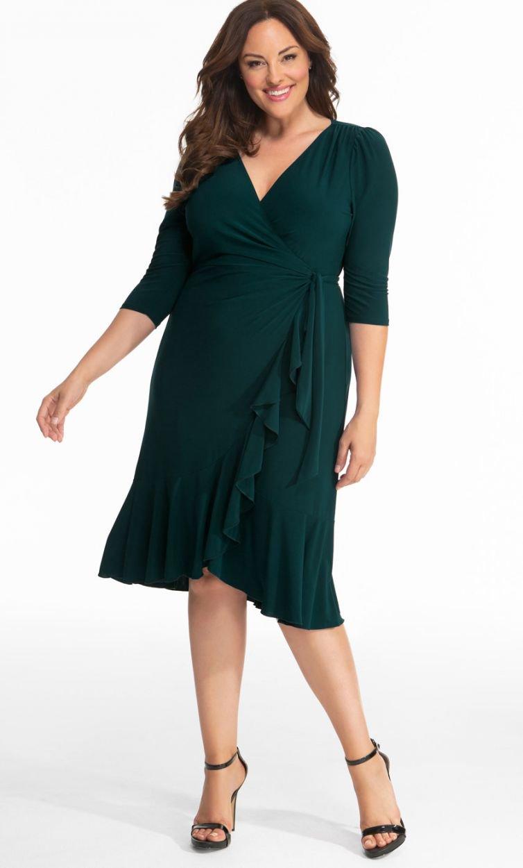Kiyonna Short Plus Size Wrap Dress