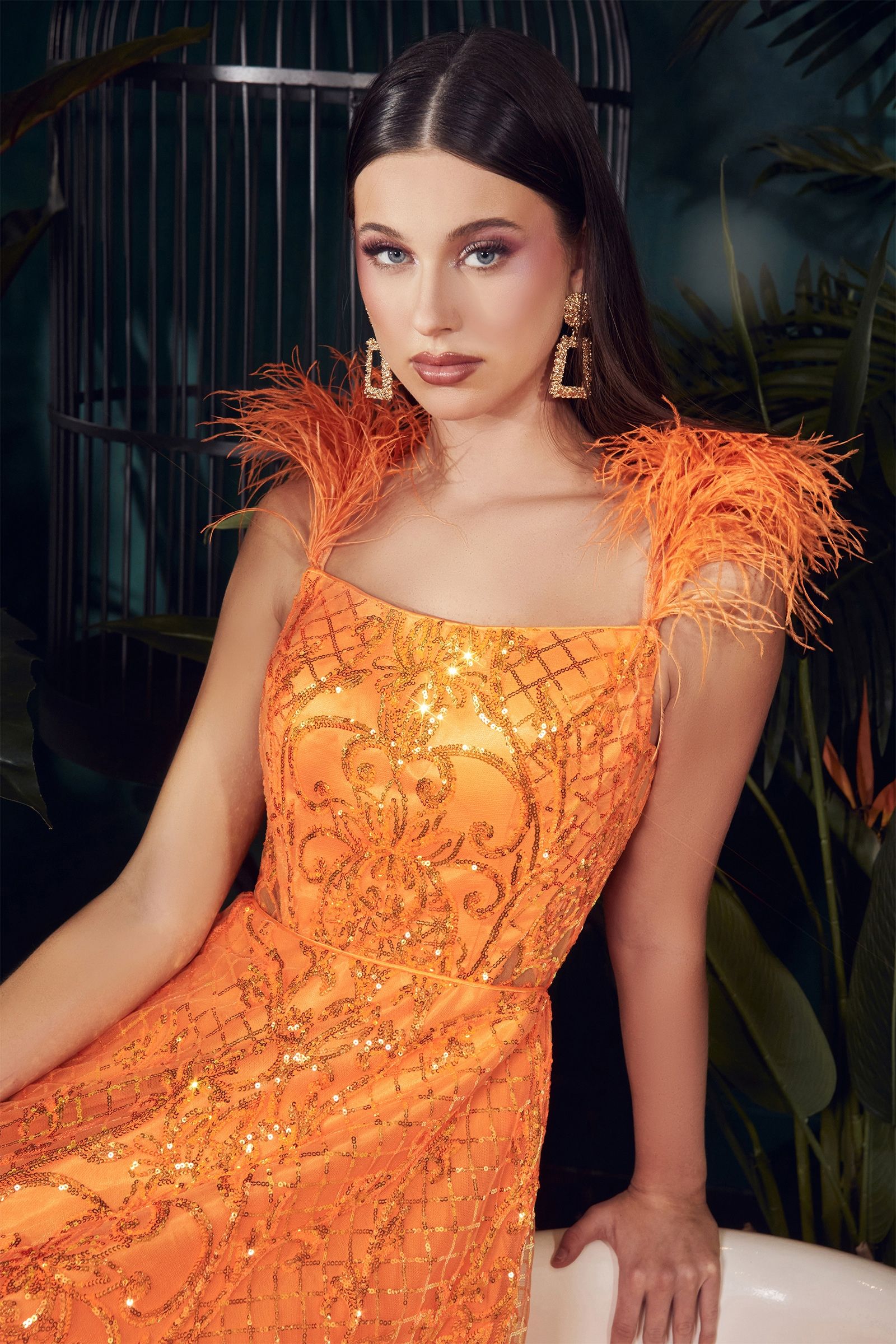 Prom Dresses Formal Long A Line Prom Dress Neon Orange