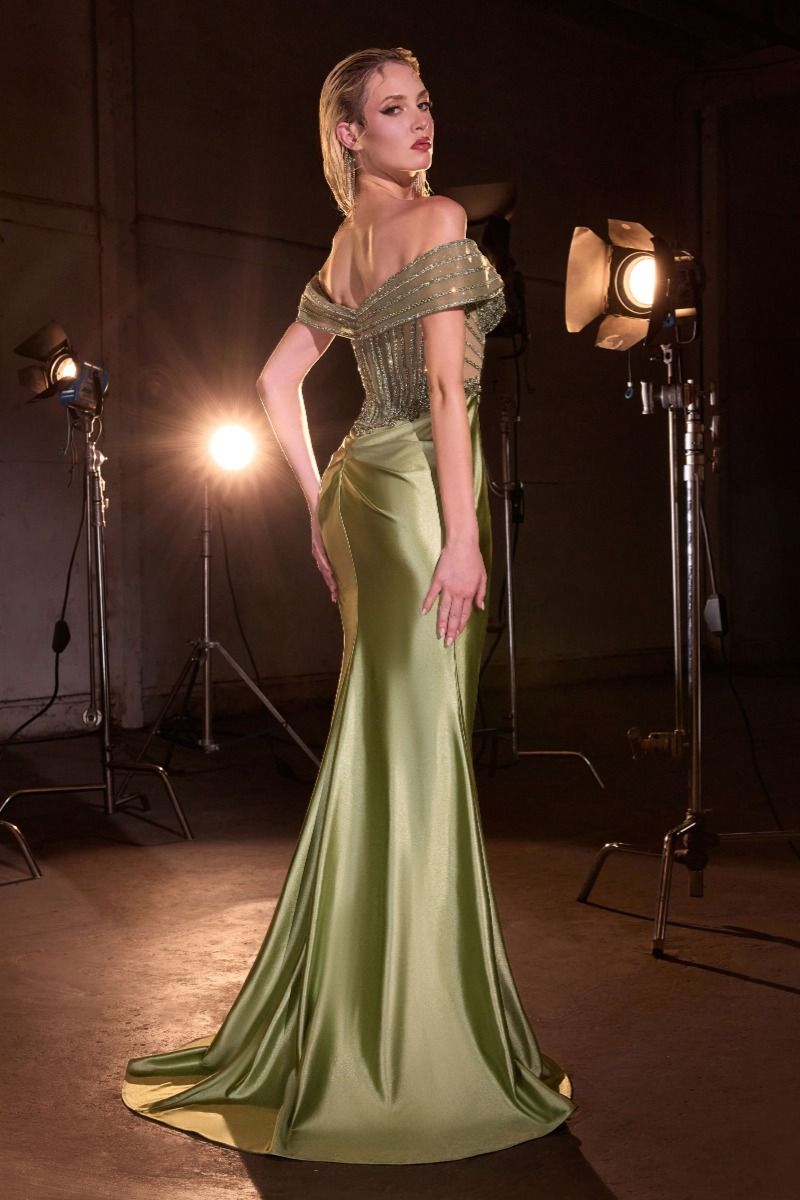 Prom Dresses Beaded Long Formal Sequin Evening Prom Dress GREENERY