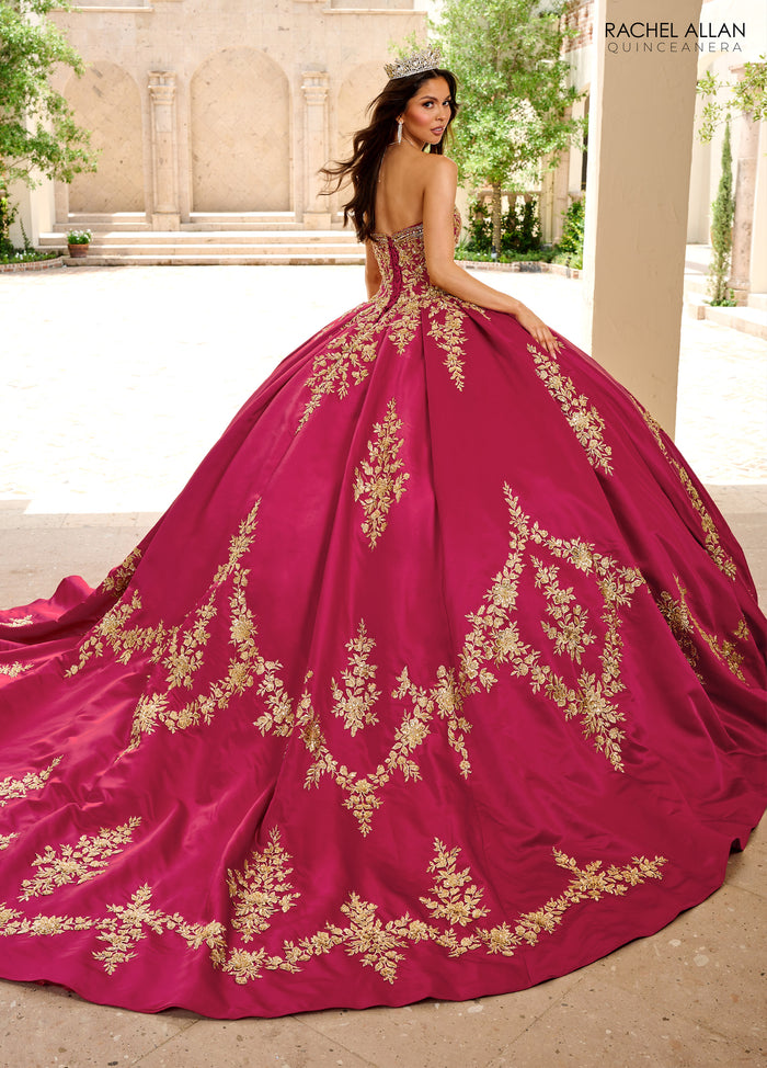 Quinceniera Dresses Beaded Ball Gown Long Quinceanera Dress Burgundy Gold