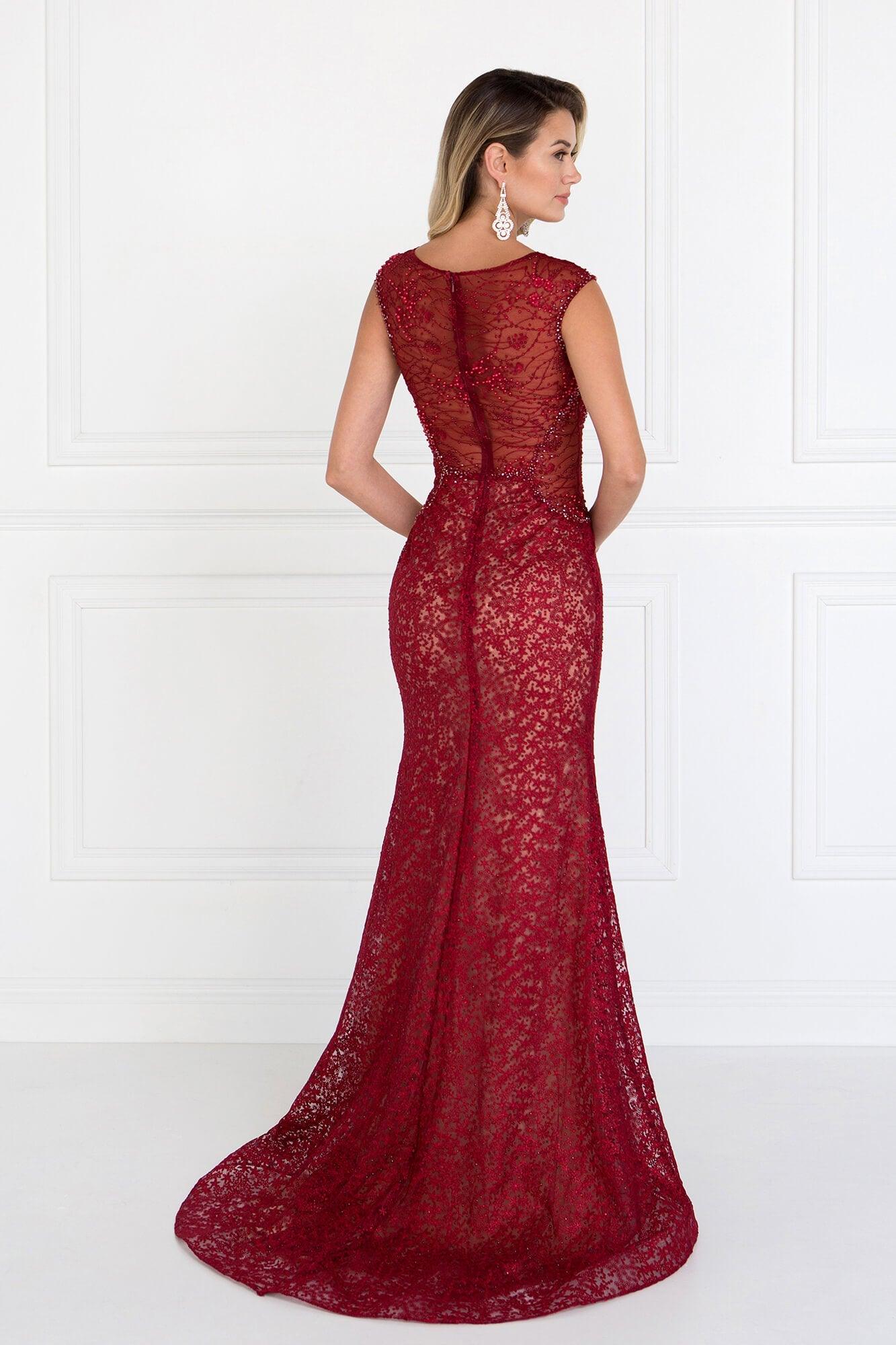 Lace Mermaid Long Prom Dress Formal - The Dress Outlet Elizabeth K
