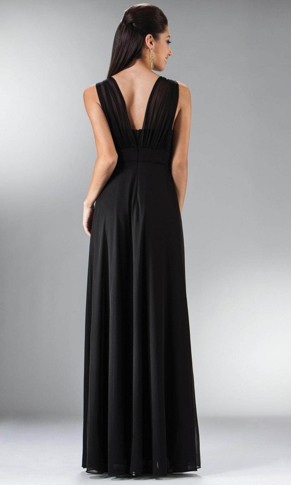 V-Neck Floor-Length Chiffon Evening A-Line LaDivine 3914