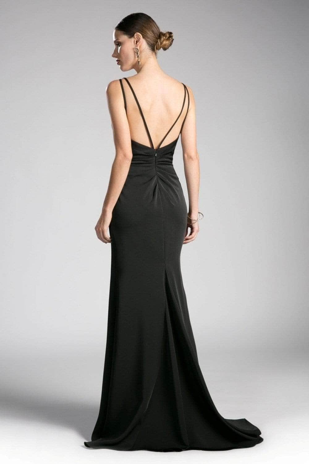 V-Neck Floor-Length Jersey Evening Mermaid LaDivine KC1850