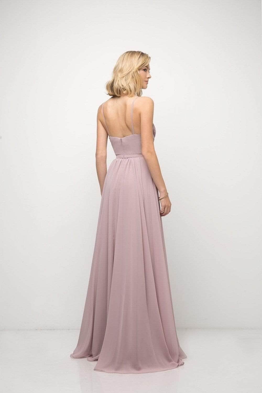 Cowl Floor-Length Chiffon Occasion A-Line LaDivine UR136